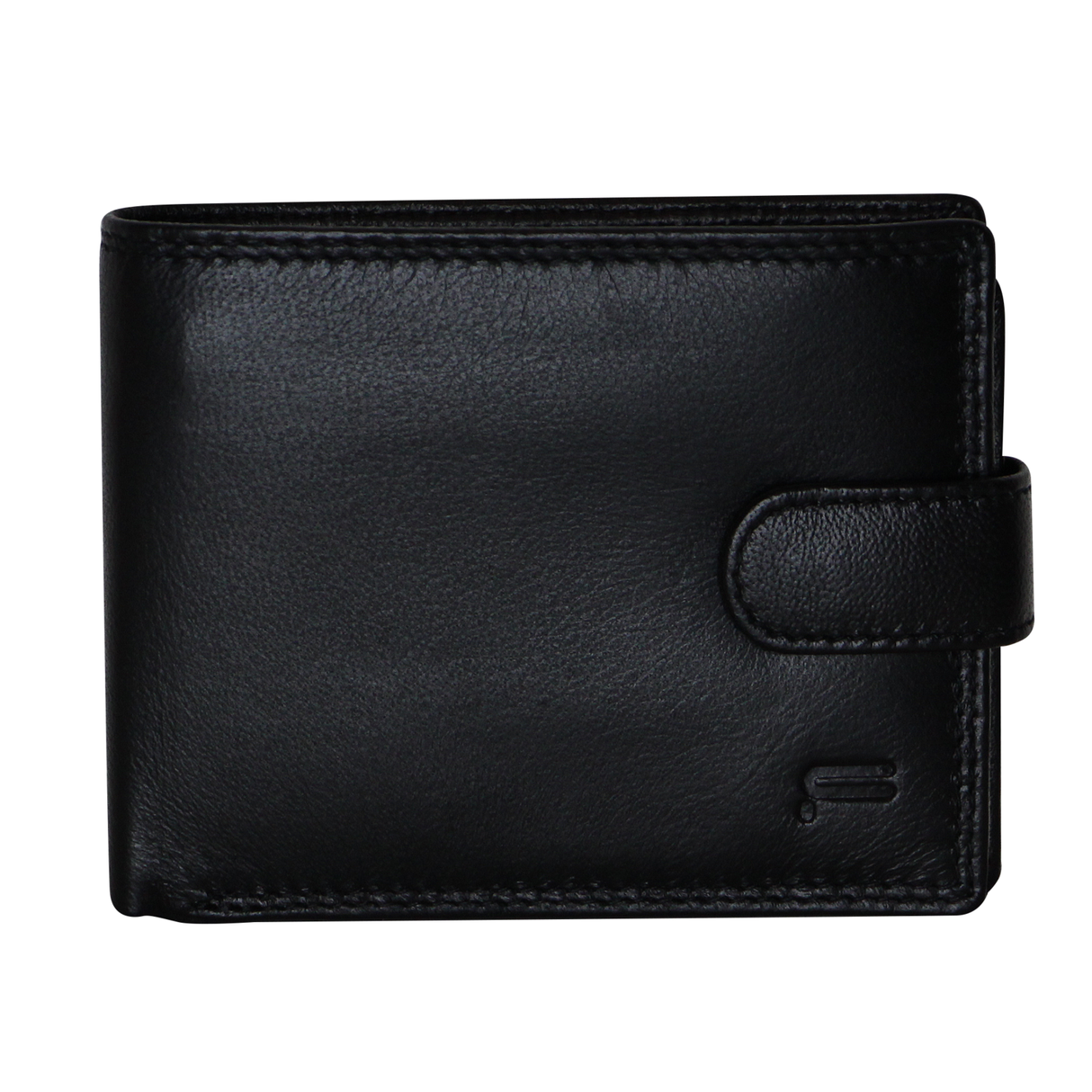 Futura Men's Black RFID Leather Coin Wallet with Fold Over Design