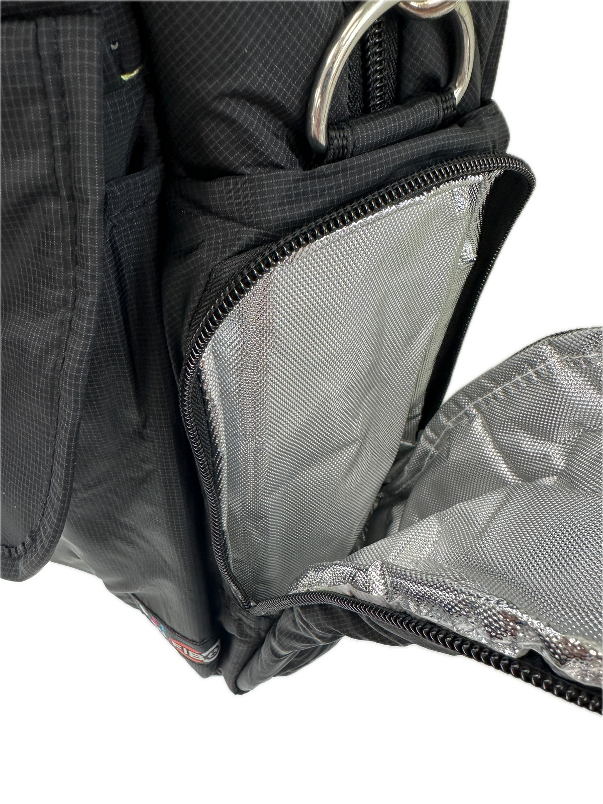 Stylish Black FIB Baby Diaper Tote Bag for Moms Travel-Friendly Changing Essentials