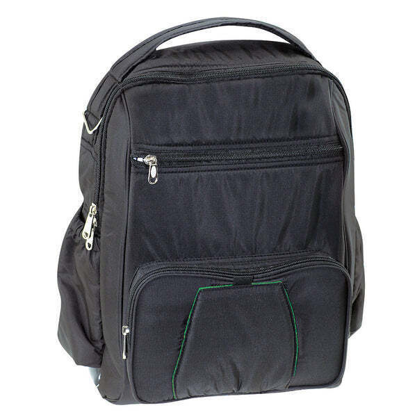 FIB Multifunctional Baby Diaper Backpack with Insulated Bottle Holder - Black