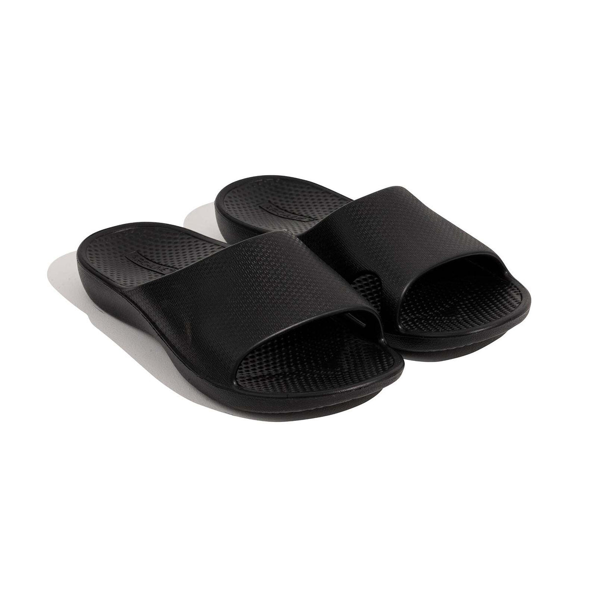 Archline Rebound Orthotic Slides Flip Flop Thongs Slip On Arch Support - Black - Euro 46