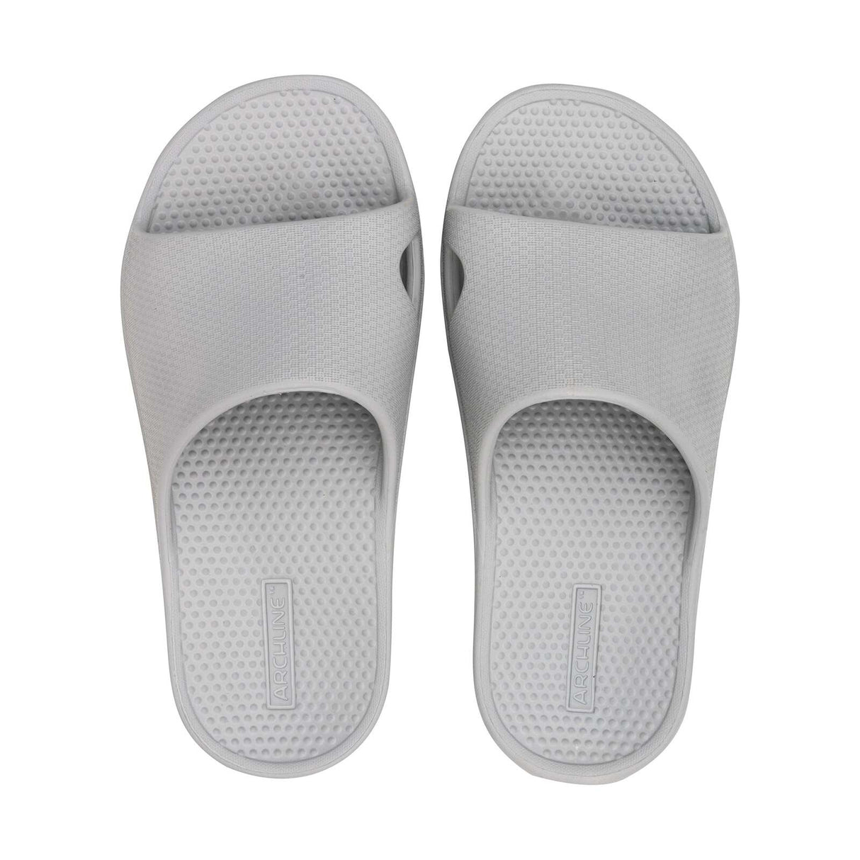 Archline Rebound Orthotic Slides Flip Flop Thongs Slip On Arch Support - Stone Grey - Euro 38