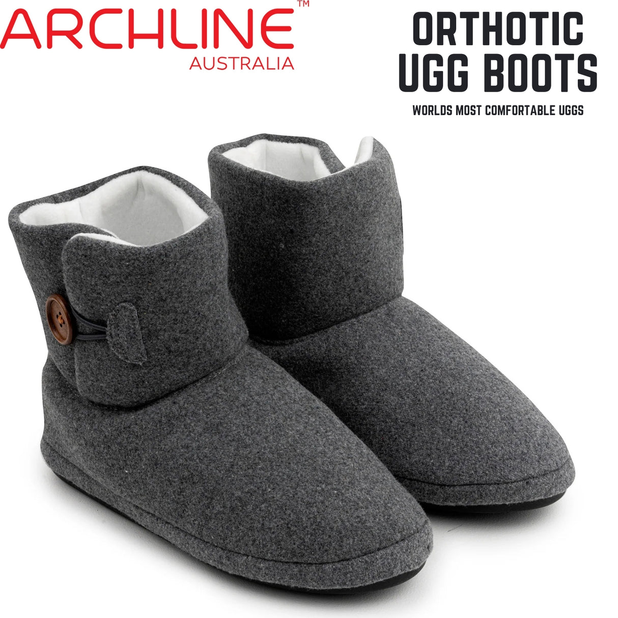 Archline Orthotic UGG Boots Slippers Arch Support Warm Orthopedic Shoes - Grey - EUR 35 (Women's US 4/Men's US 2)
