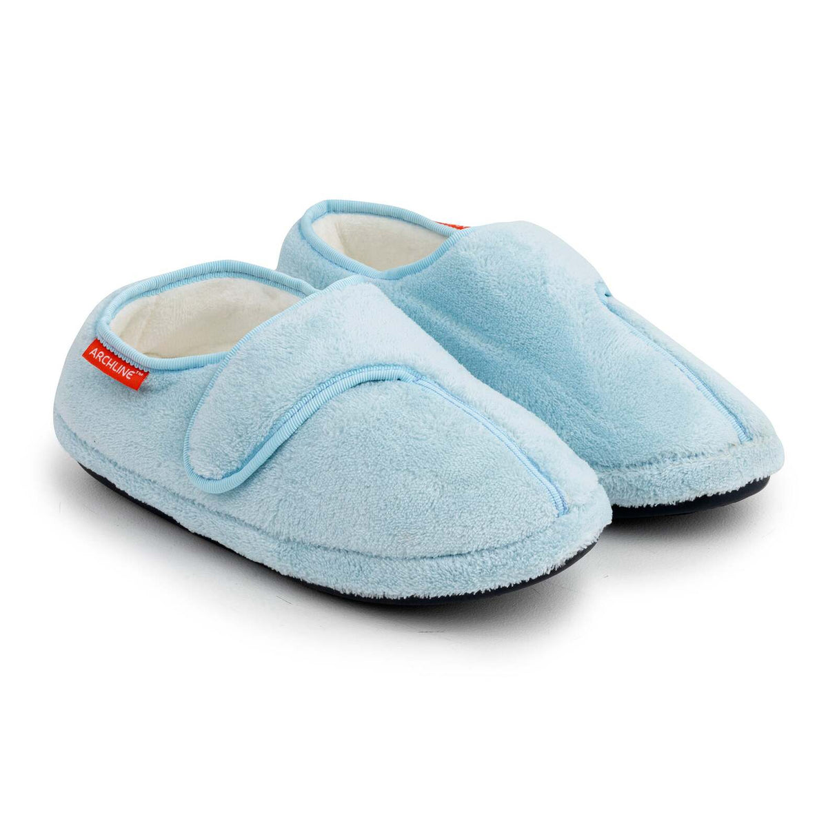 ARCHLINE Orthotic Plus Slippers Closed Scuffs Pain Relief Moccasins - Baby Blue - EU 38