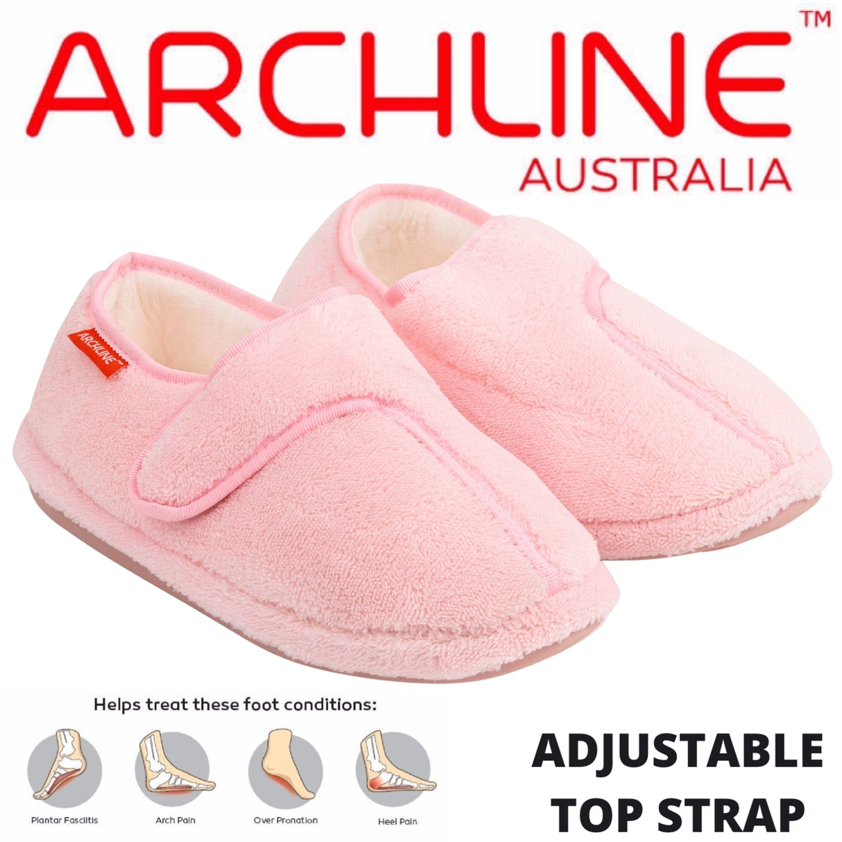 ARCHLINE Orthotic Plus Slippers Closed Scuffs Pain Relief Moccasins - Pink - EU 35