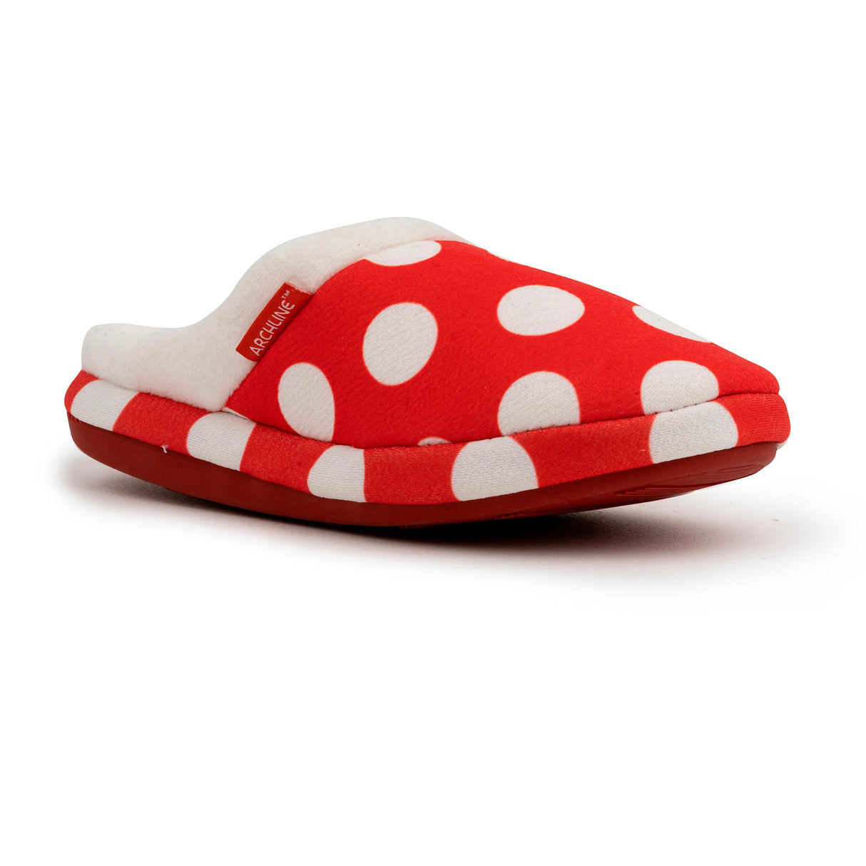 ARCHLINE Orthotic Slippers Slip On Scuffs Pain Relief Moccasins - Red Polka Dot - EUR 39 (Womens US 8)