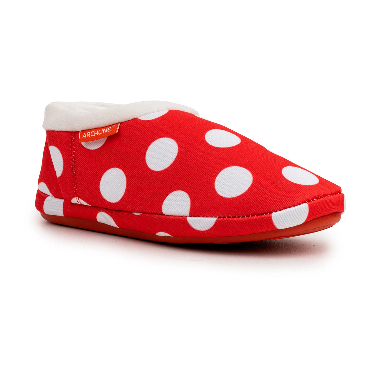 ARCHLINE Orthotic Slippers CLOSED Back Scuffs Moccasins Pain Relief - Red Polka Dots - EUR 41 (Womens 10 US)