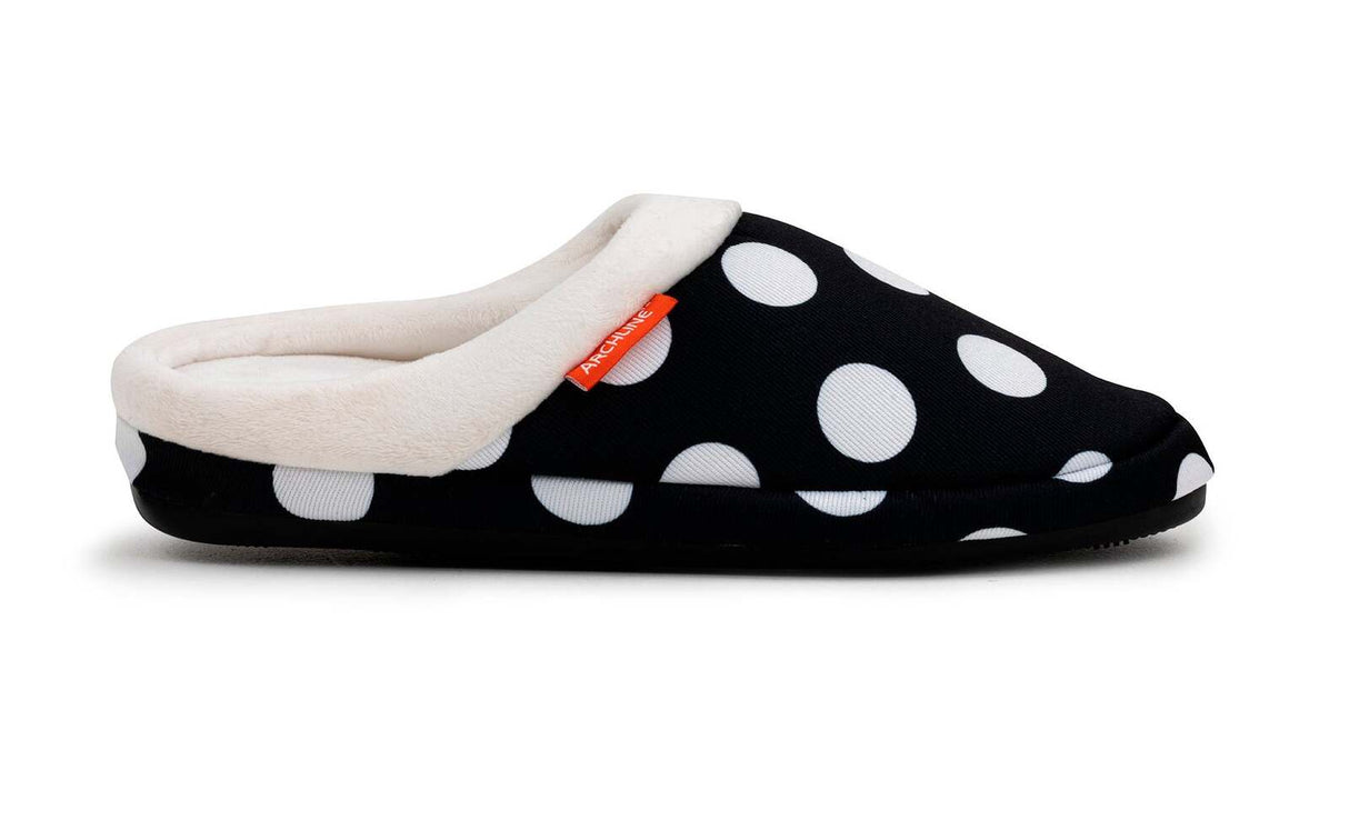 ARCHLINE Orthotic Slippers Slip On Arch Scuffs Pain Relief Moccasins - Polka Dots - EU 35