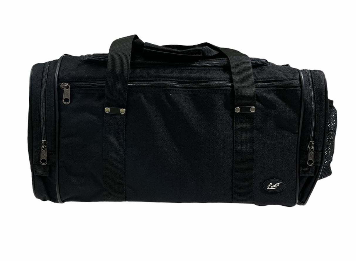 44L Foldable Duffel Bag Travel Gym Sports D-Zip Top Shoulder Strap - Black
