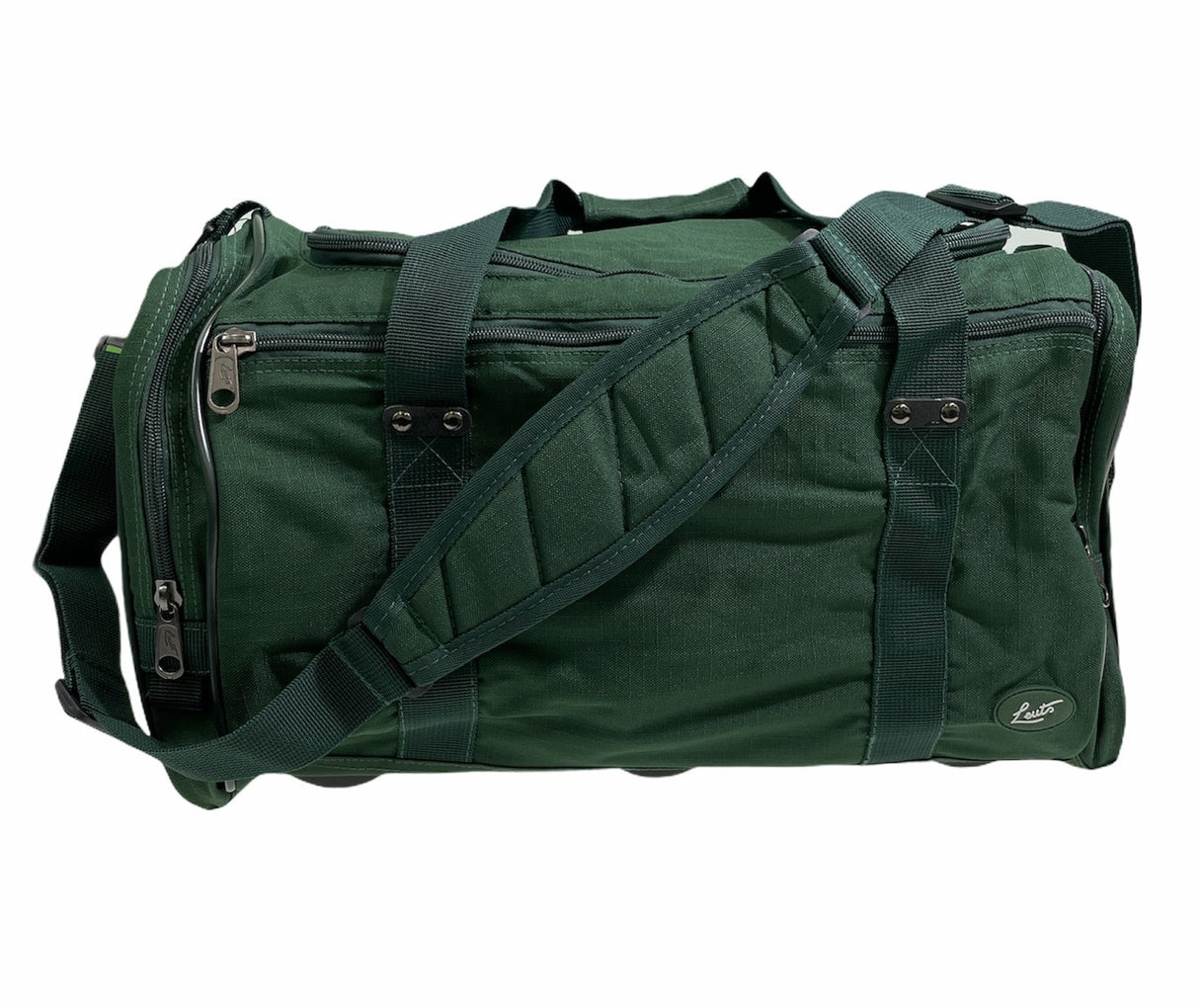 44L Foldable Duffel Bag Travel Gym Sports DZip Top Shoulder Strap - Bottle Green