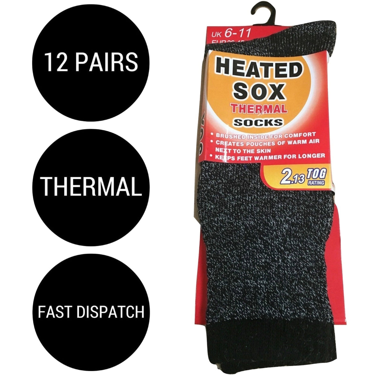 Cozy Winter Warmth: 12 Pairs Thermal Socks with Complimentary Hot Water Bottle
