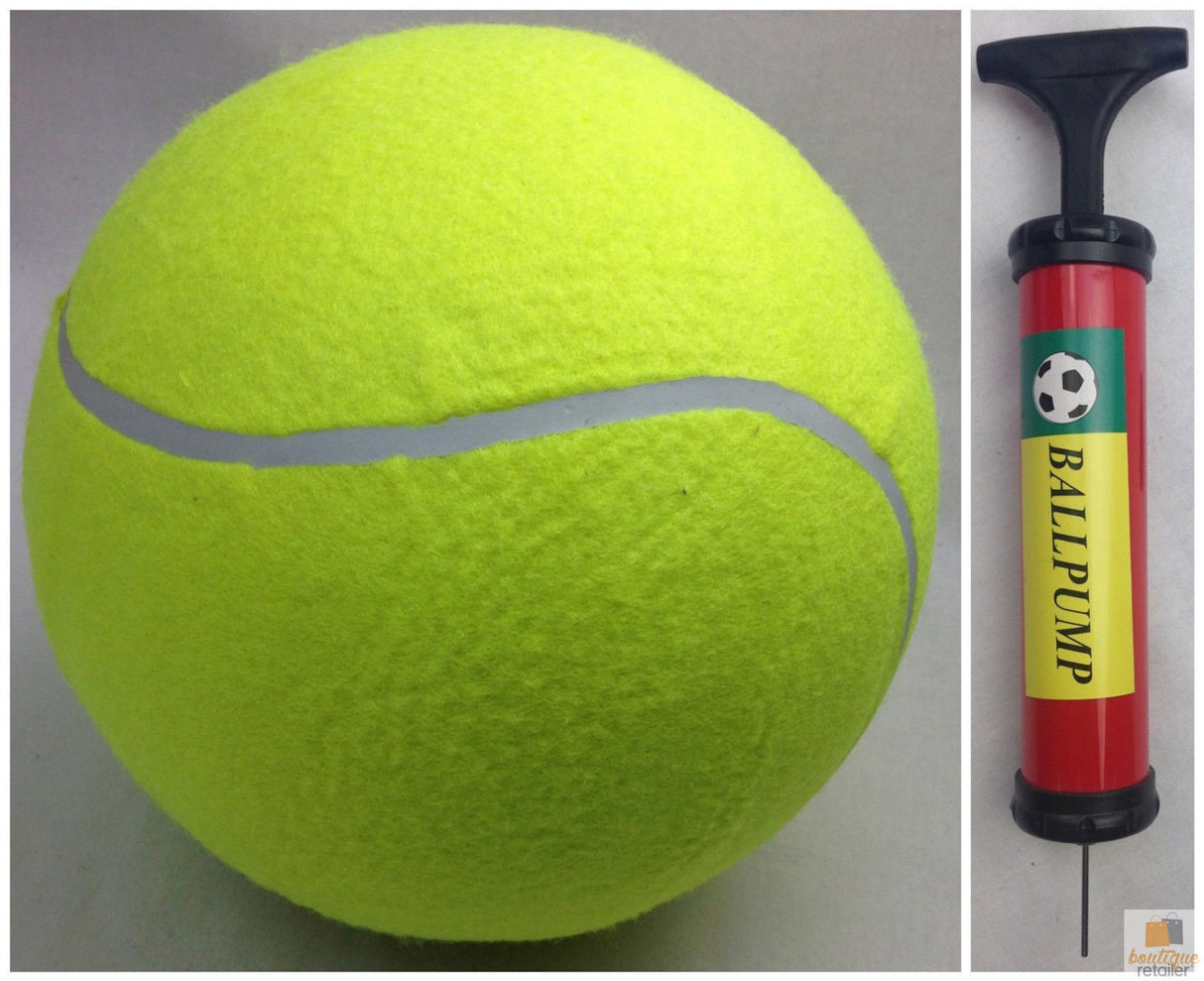 10 GIANT TENNIS BALL with BALL PUMP Air Inflator for Autographs Signatures