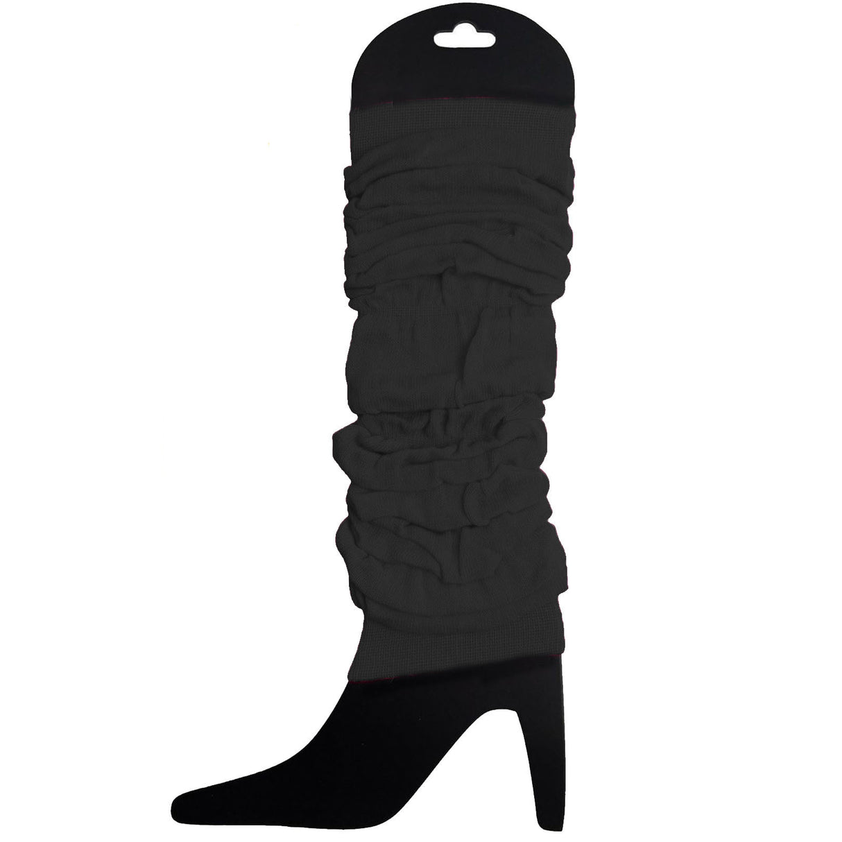 12 LEG WARMERS Knitted Womens Neon Party Knit Ankle Fluro Dance Costume 80s BULK - Black