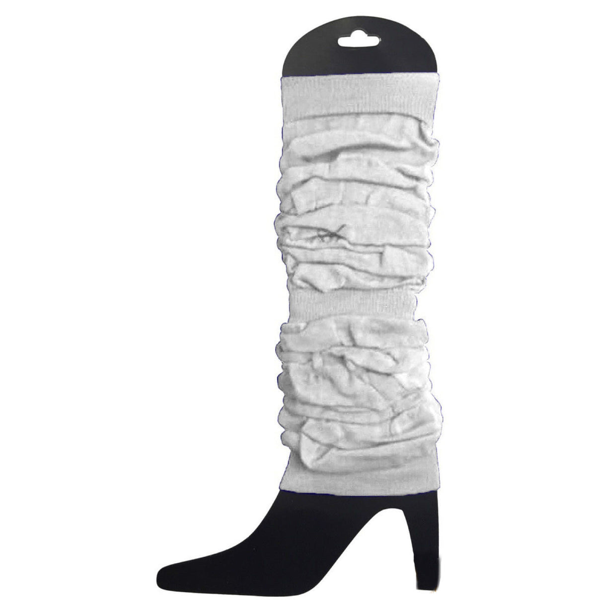 12 LEG WARMERS Knitted Womens Neon Party Knit Ankle Fluro Dance Costume 80s BULK - White