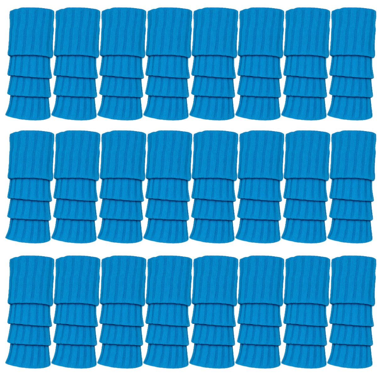 24x Womens Leg Warmers Disco Winter Knit Dance Party Crochet Legging Socks Costume - Topaz Blue