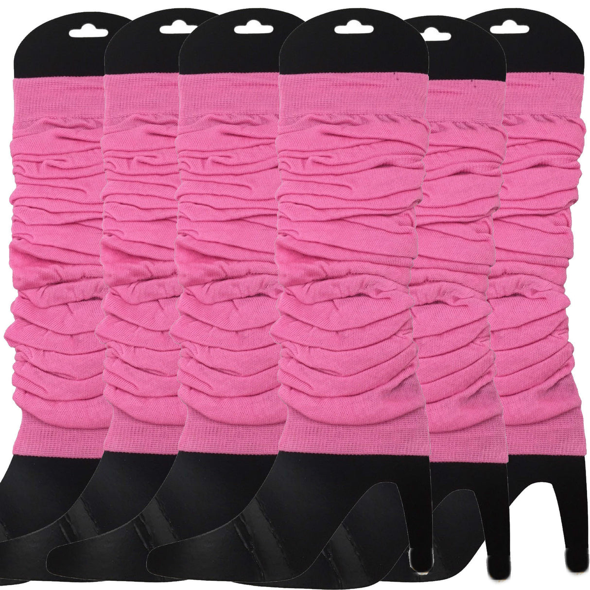 6x LEG WARMERS Knitted Womens Neon Party Knit Ankle Fluro Dance Costume 80s BULK - Light Pink