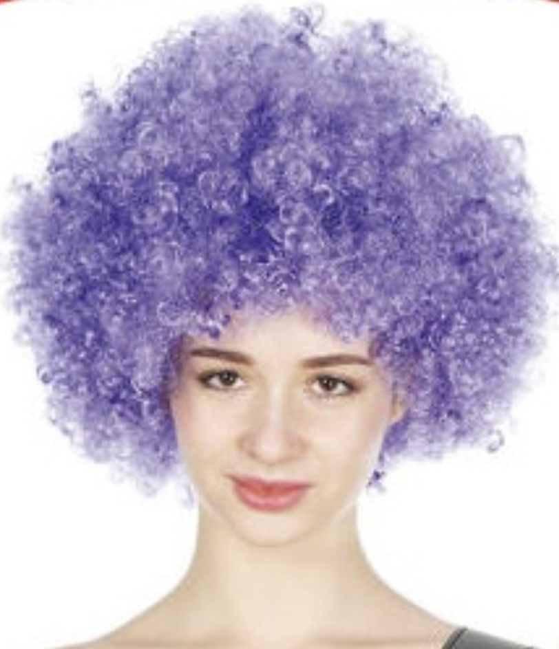 Men's Funky Purple Curly Afro Wig for 70s/80s Costume Parties and Dress-Up