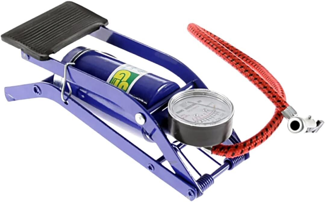 High-Performance Foot Pump with Pressure Gauge for Tires, Bikes, Balls, and Inflatables