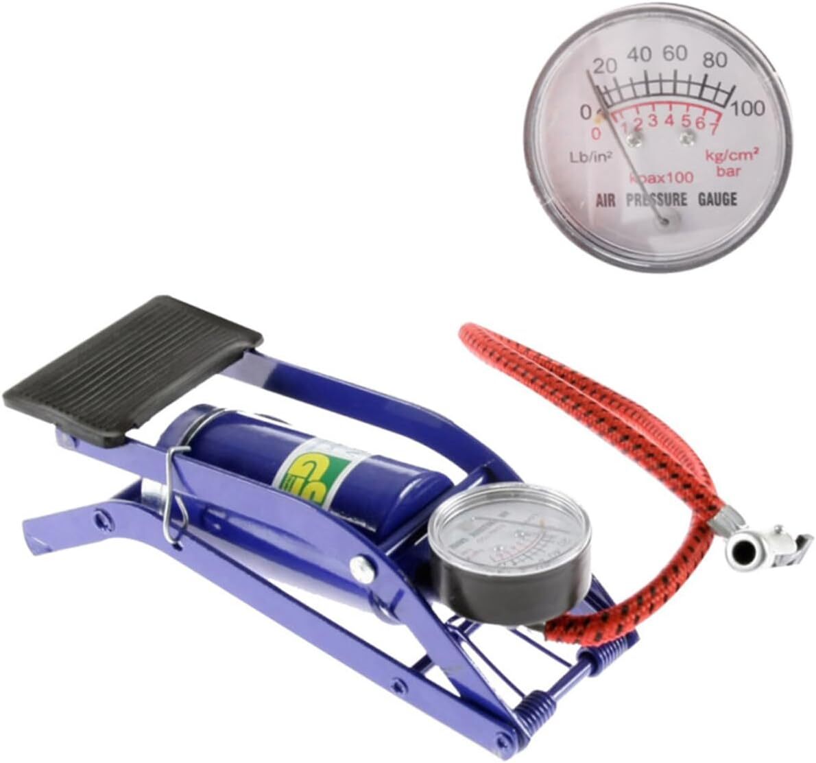 High-Performance Foot Pump with Pressure Gauge for Tires, Bikes, Balls, and Inflatables