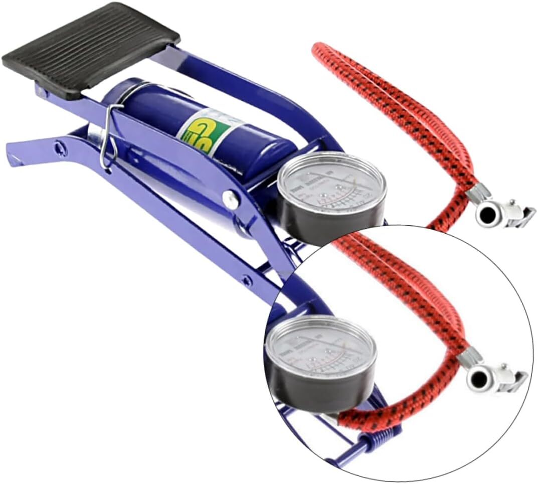 High-Performance Foot Pump with Pressure Gauge for Tires, Bikes, Balls, and Inflatables
