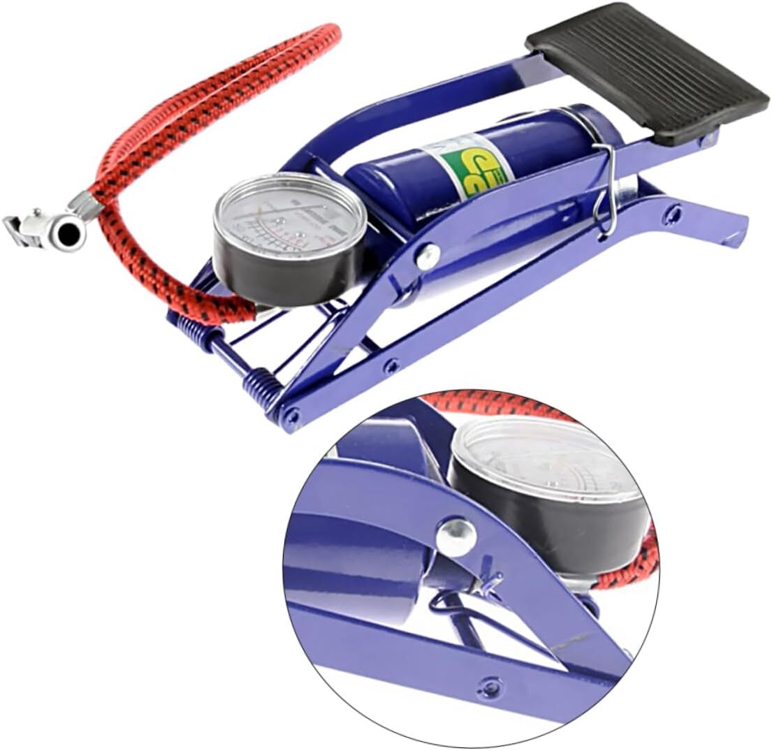 High-Performance Foot Pump with Pressure Gauge for Tires, Bikes, Balls, and Inflatables