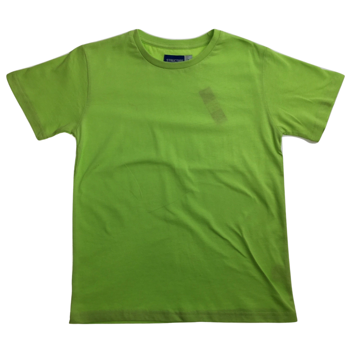 KIDS PLAIN T SHIRT Childrens Child 100% COTTON Boys Girls Basic Blank Tee Top - Lime - 12