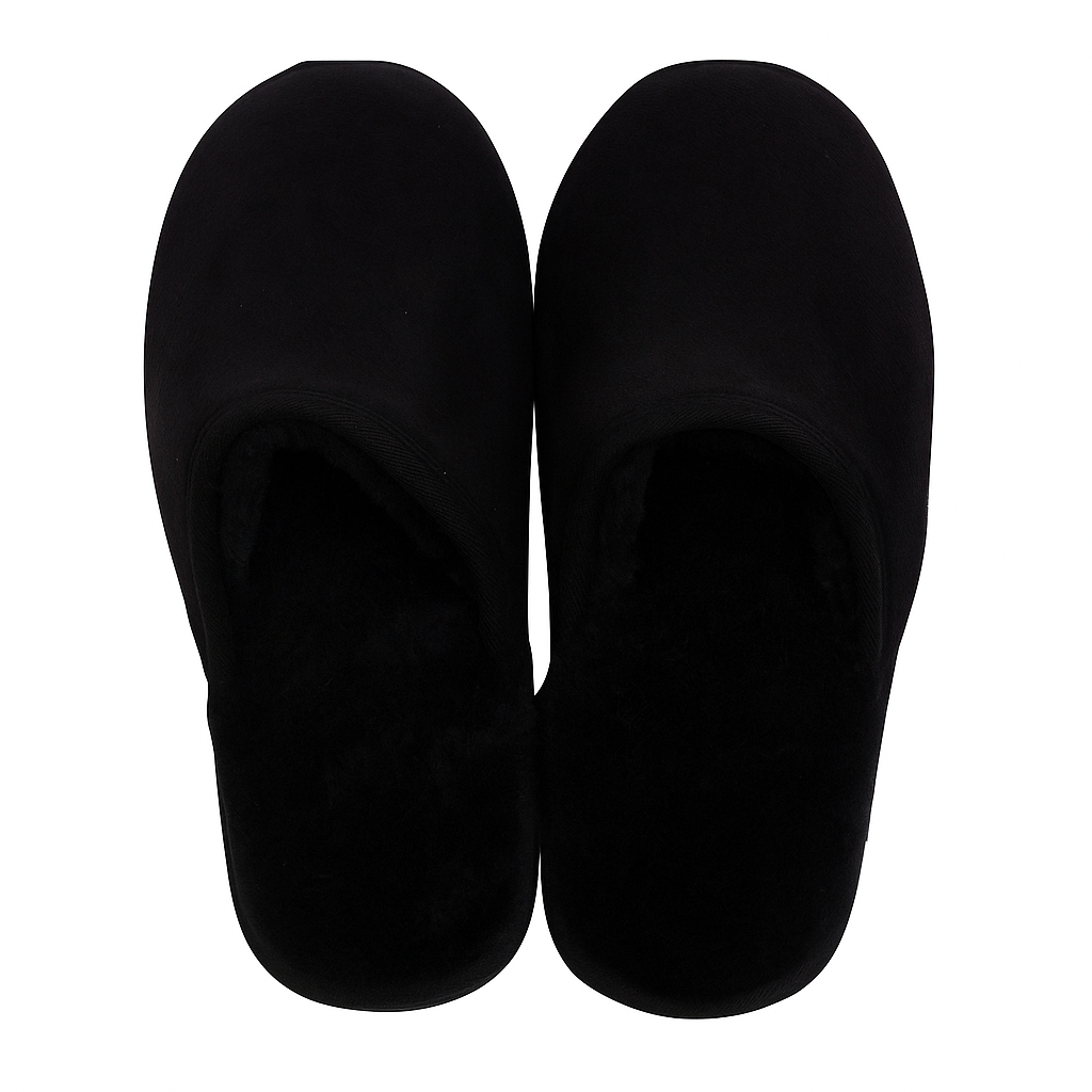 Sheepskin Wool Mens Slippers Scuffs Slip On Winter Ugg Slippers in Black - 9