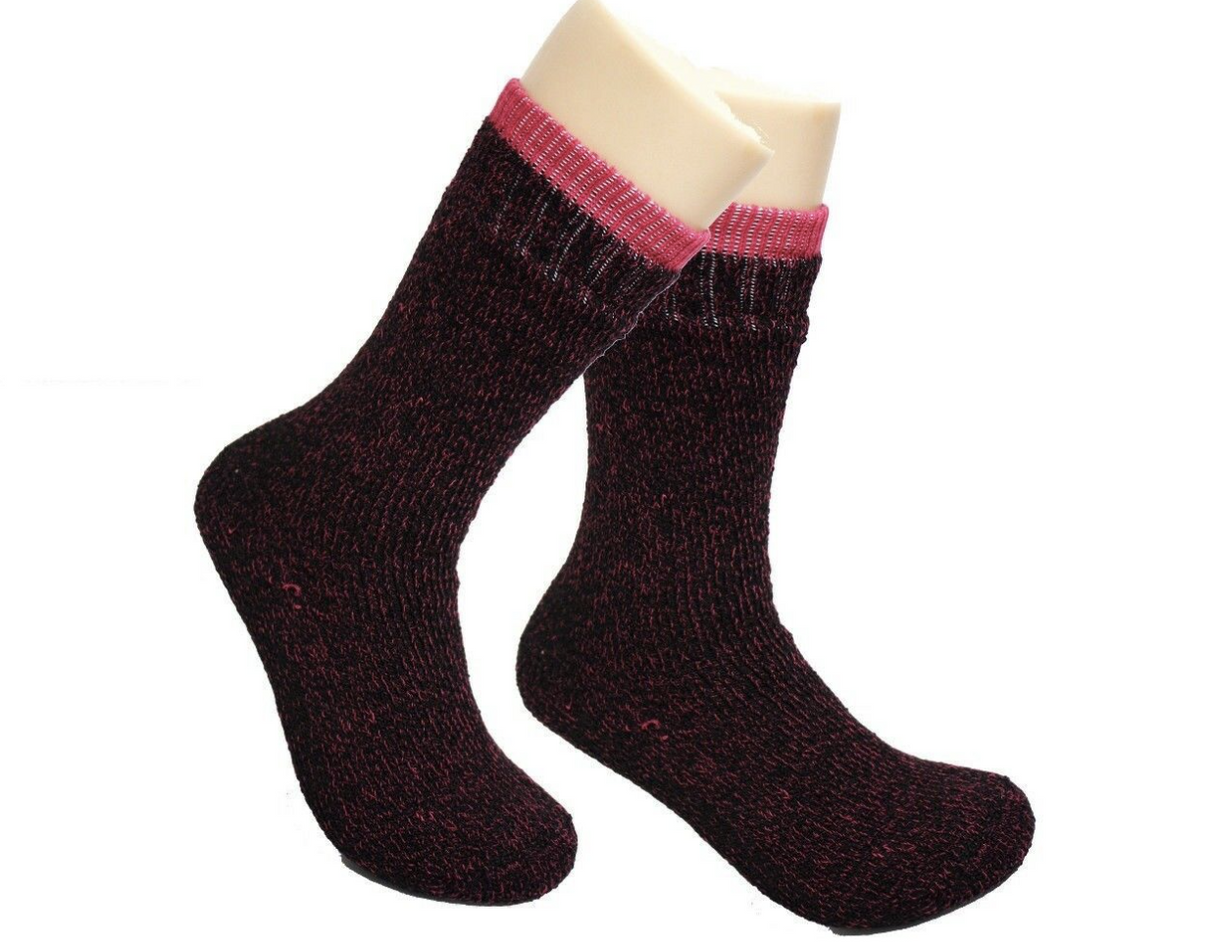 1 Pair Womens THERMAL HEATED SOCKS Warm Winter Comfort Work Sox Ski Ladies - Assorted - UK 9-11 (EU 37-42)