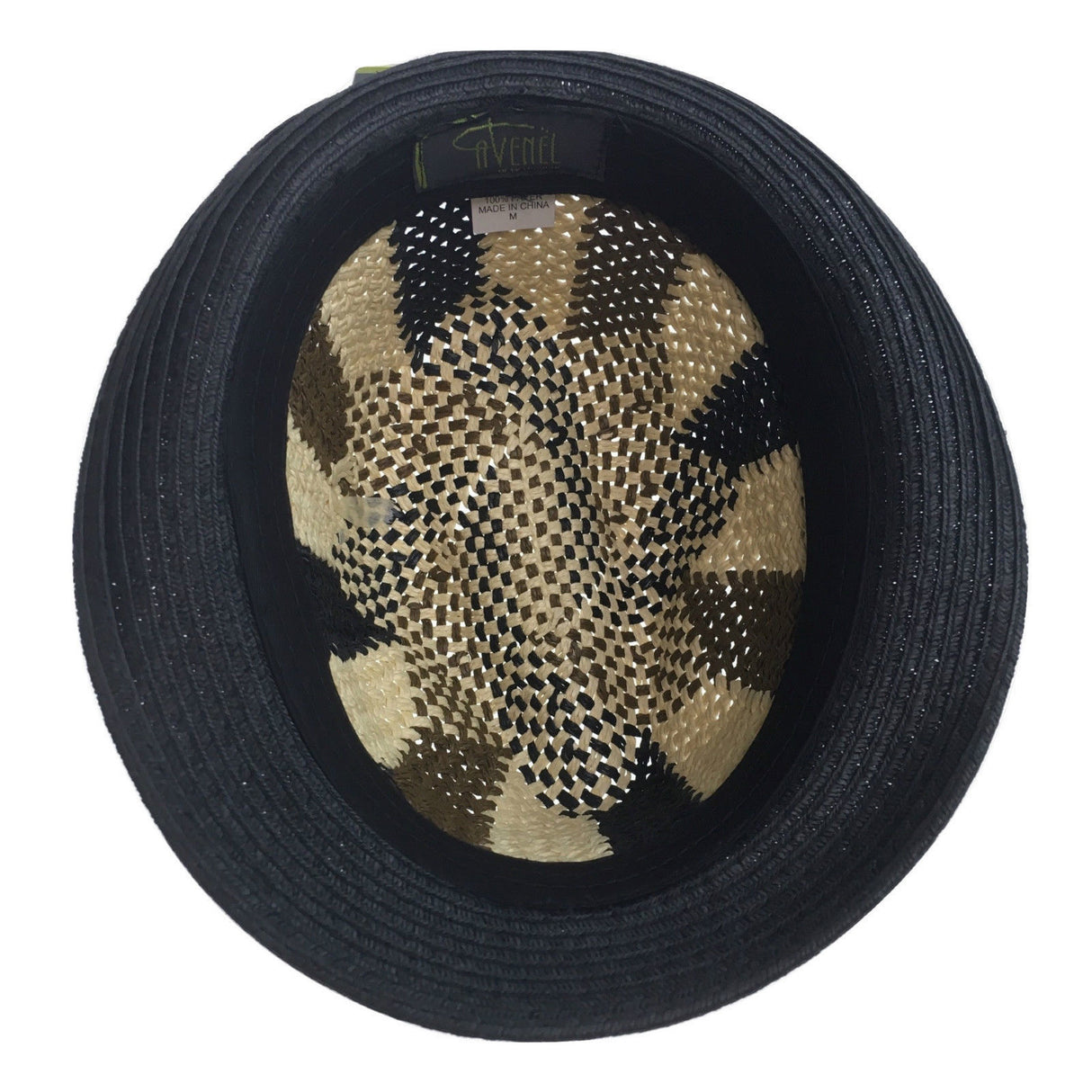 3 Color Lattice Woven Paper Straw Trilby Hat with Fedora Trim - Summer Sun Cap - Size M (57cm)