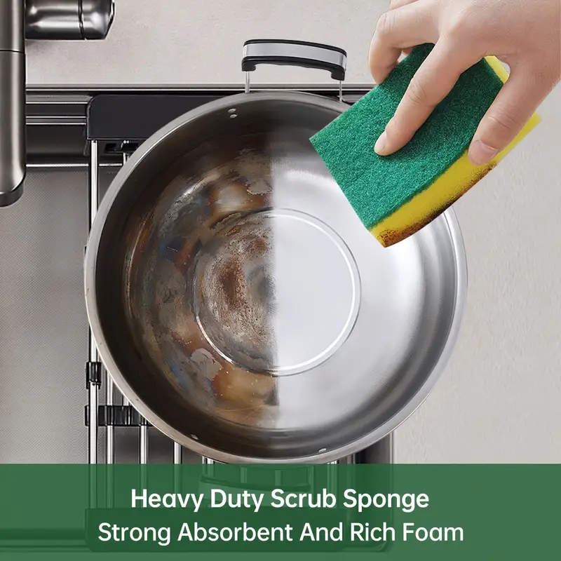 Commercial-Grade 3-Pack Scouring Sponges - 15x10x3cm for Heavy-Duty Cleaning