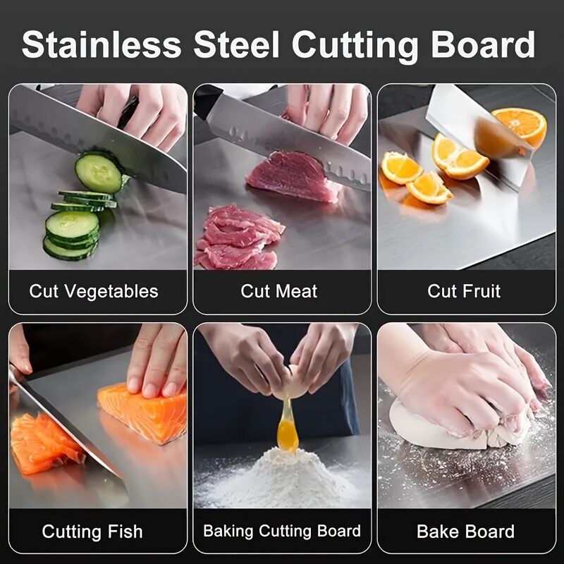 Stainless Titanium Steel Anti-Bacterial Mildew-Proof Cutting Chopping Board 23 x 34cm