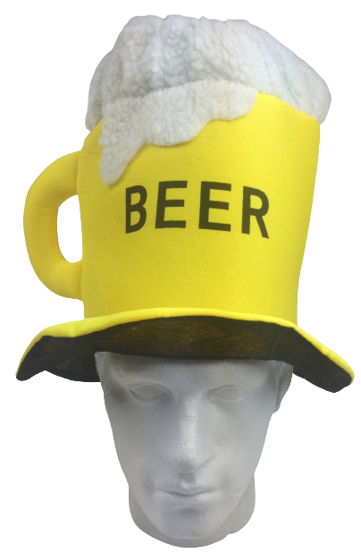 Plush Beer Mug Hat ??Hilarious Party and Halloween Costume Accessory for All
