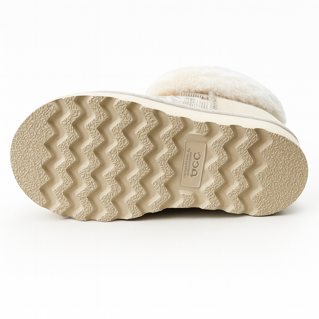 Womens Australian Sheepskin Wool Fur Mini UGG Ankle Boots in Gold Sand - 4