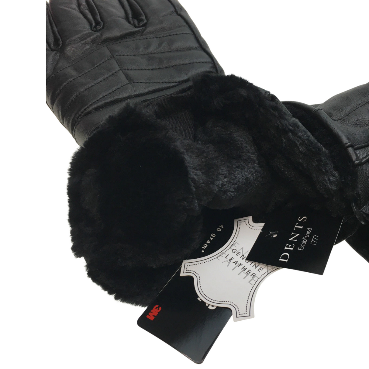 DENTS Thinsulate Leather Winter Motorcycle Gloves for Men - Waterproof Black - Size M