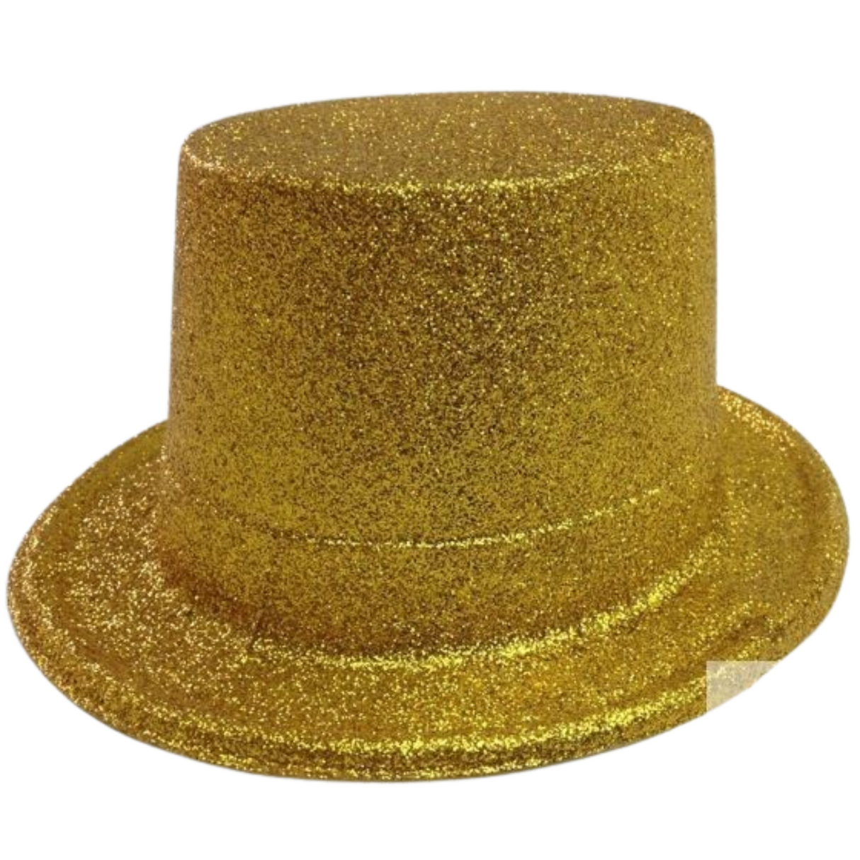 Glittering Gold Top Hat Costume Accessory for Parties - Sparkly Yellow Fun Wear