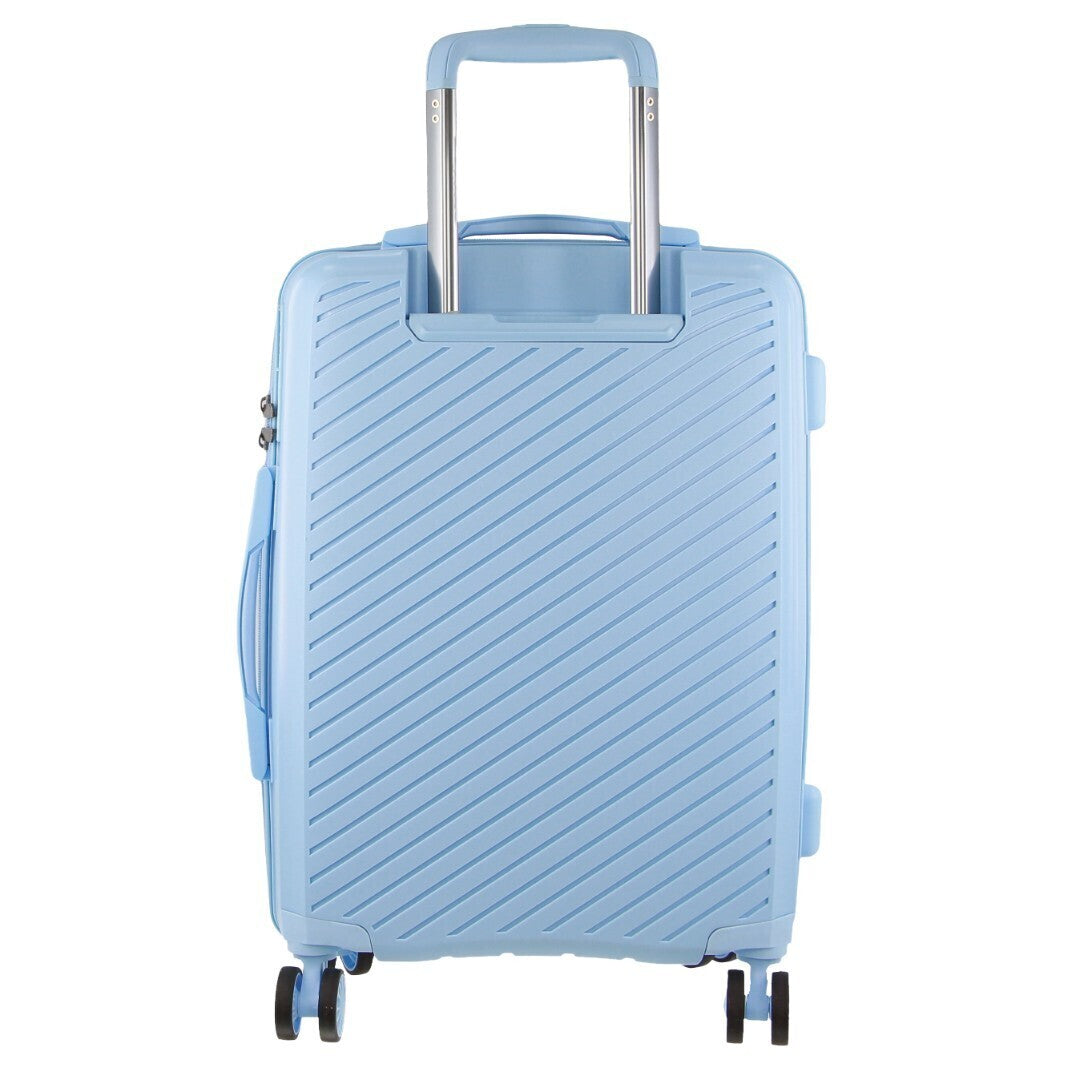 Stylish Blue Hard Shell Carry-On Suitcase by Milleni - 54cm (39L)