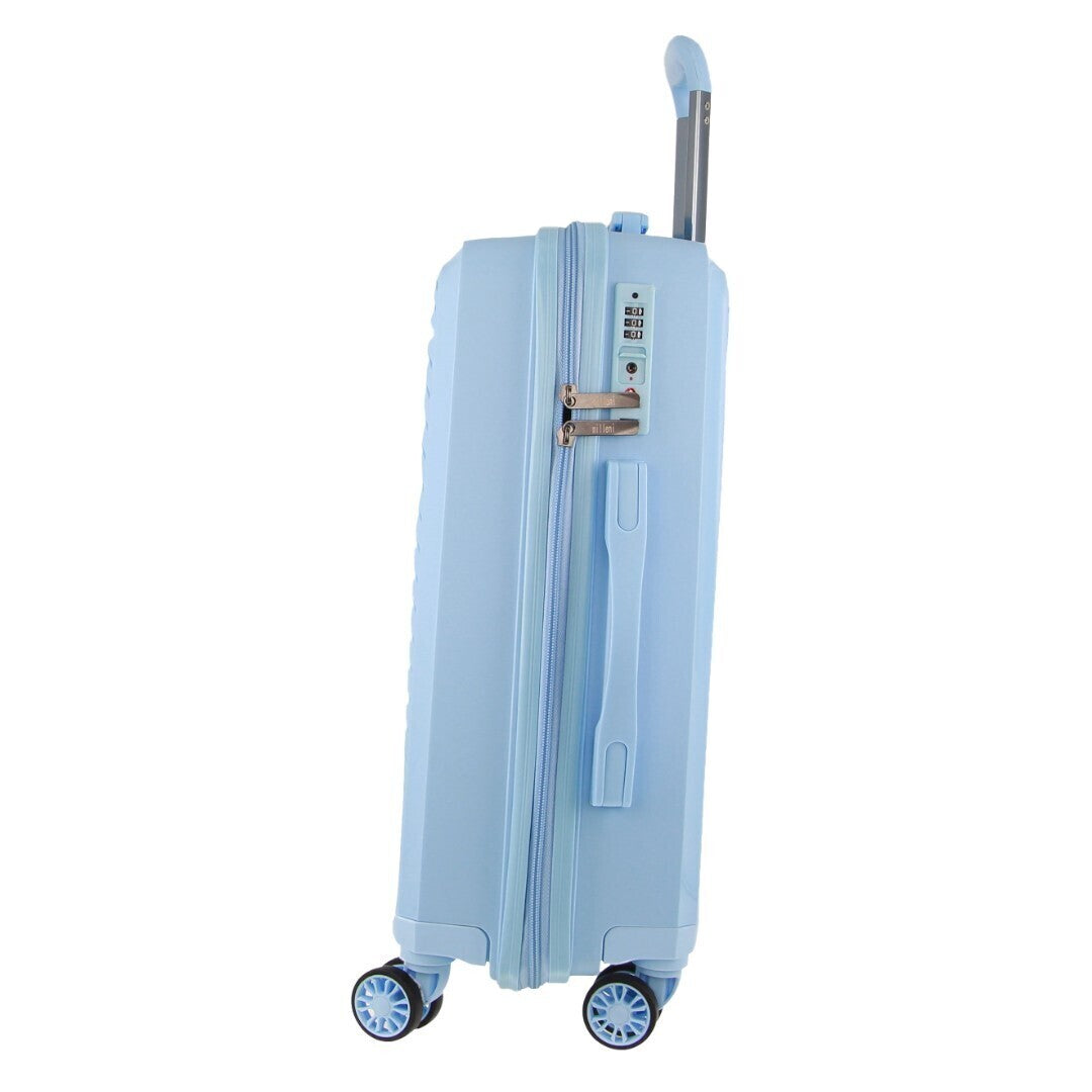 Stylish Blue Hard Shell Carry-On Suitcase by Milleni - 54cm (39L)