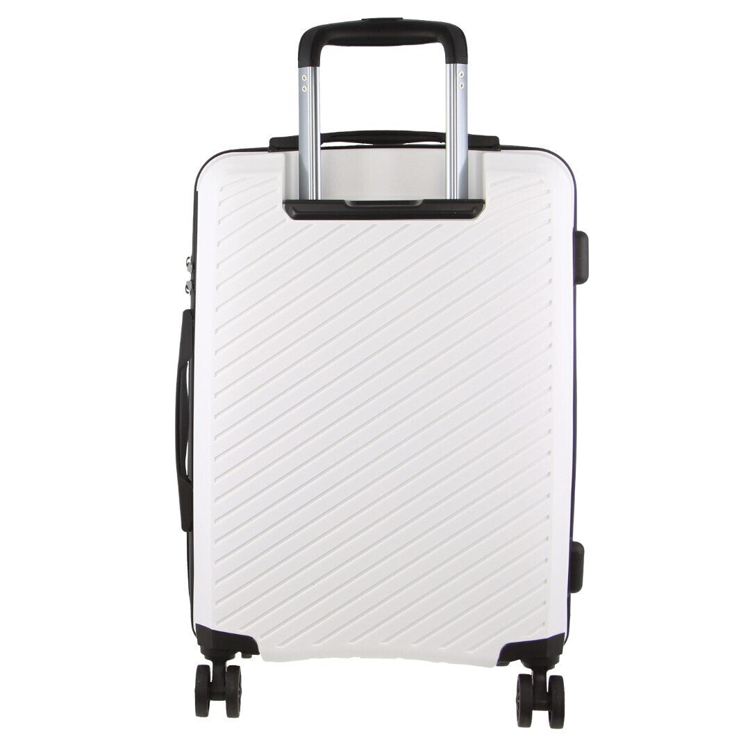 Contemporary White Cabin Luggage Bag - Pierre Cardin Inspired Milleni 54cm Suitcase (39L)