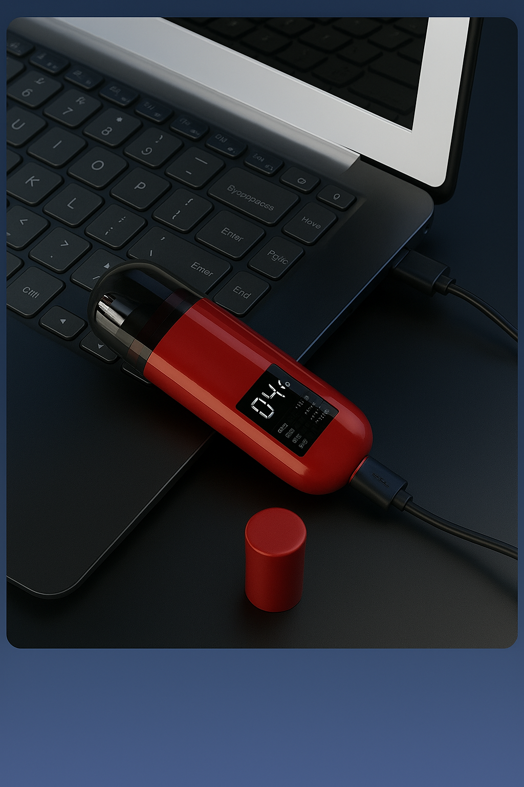 Handheld Portable Nose Hair Trimmer Rechargeable USB-C Clipper Shaver in Red/Orange