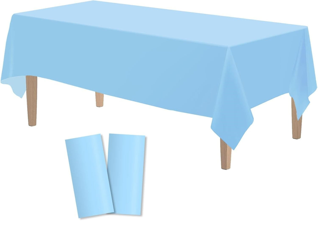 Table Cloth Cover Reusable & Washable Xmas Party 137cm x 274cm (54x108) in Sky Blue