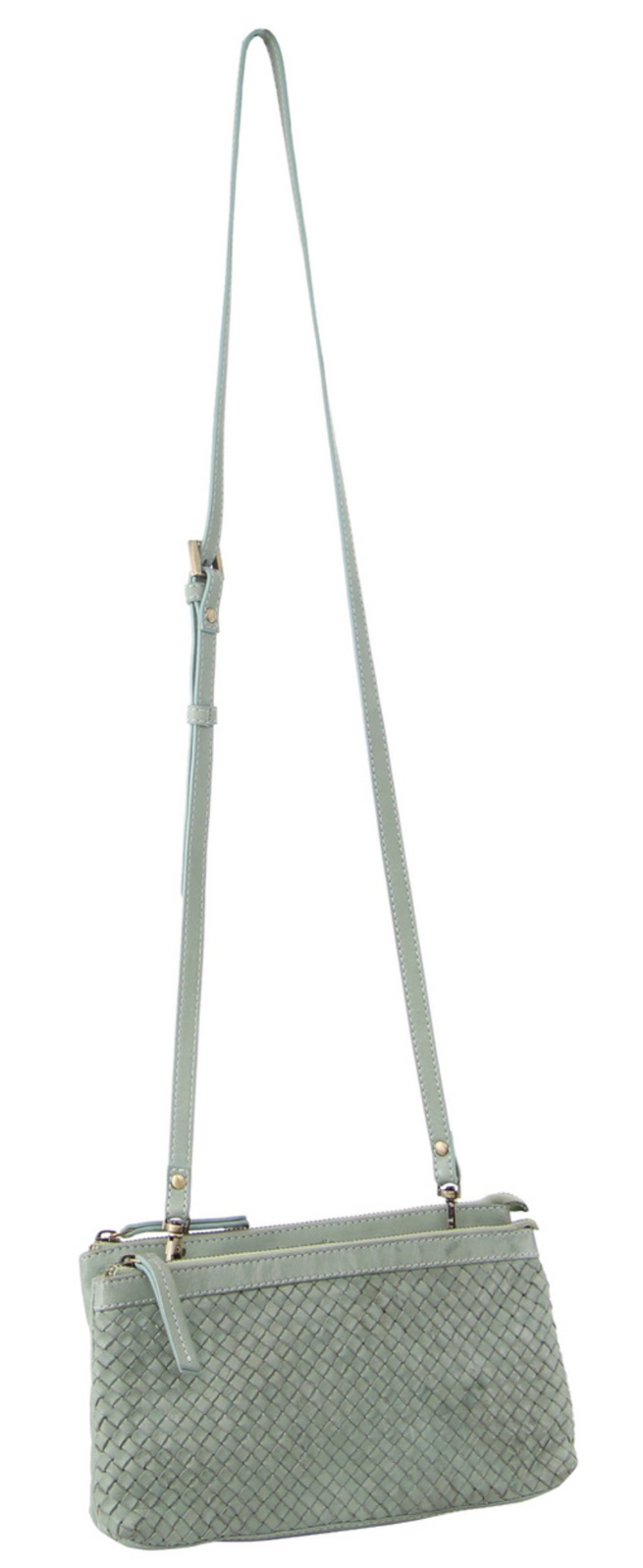 3-Piece Set Pierre Cardin Womens Woven Cross-Body Bag - Mint Green