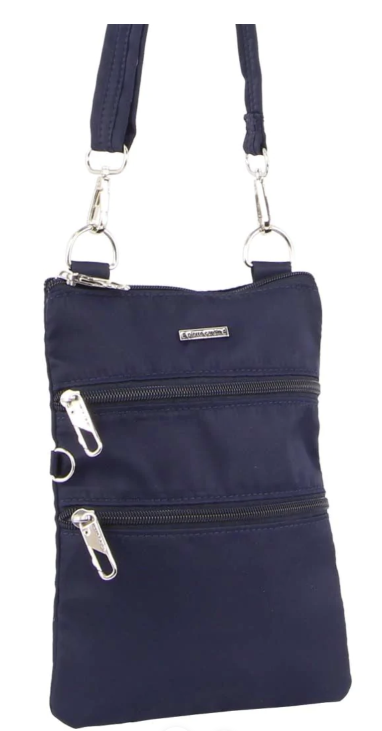 Pierre Cardin Women's Navy RFID-Blocking Anti-Theft Slash-Proof Crossbody Bag