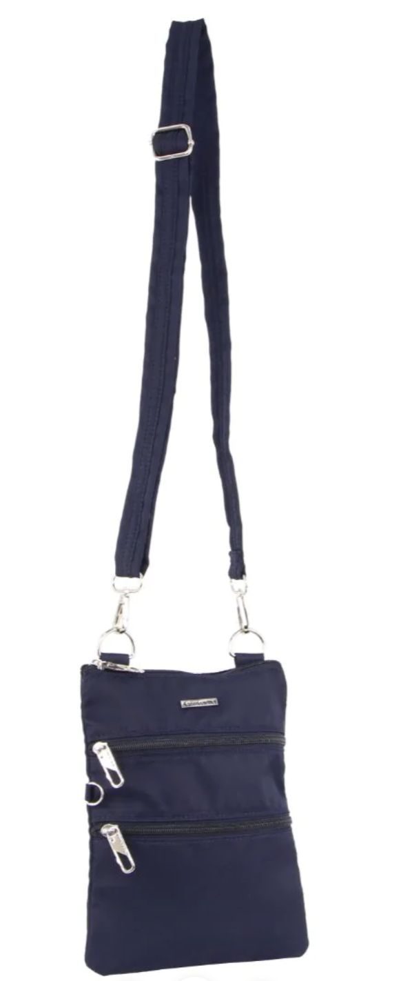 Pierre Cardin Women's Navy RFID-Blocking Anti-Theft Slash-Proof Crossbody Bag