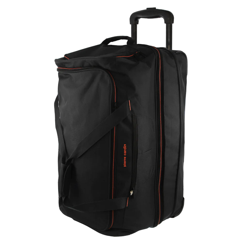 Pierre Cardin 82cm Large Wheeled Duffle Bag - Black Soft Travel Luggage