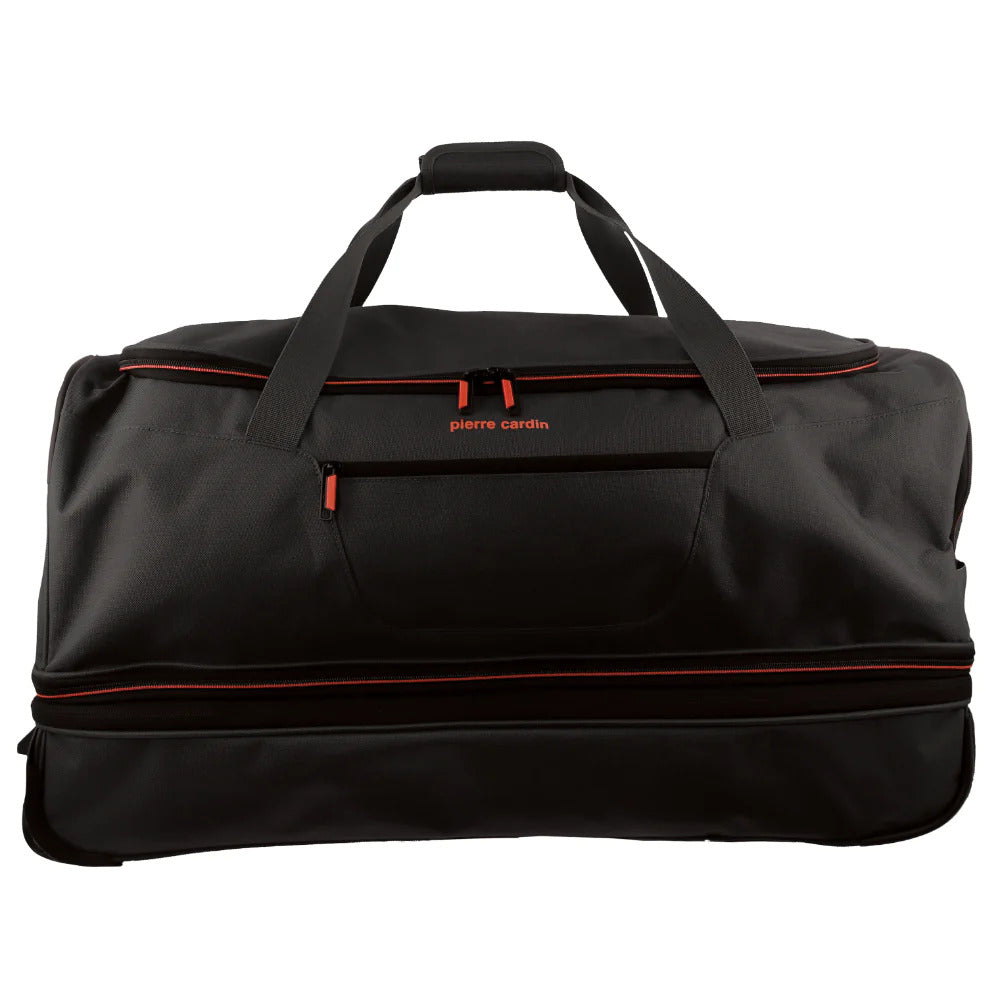 Pierre Cardin 82cm Large Wheeled Duffle Bag - Black Soft Travel Luggage