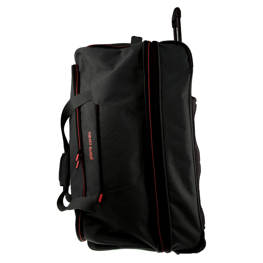 Pierre Cardin 82cm Large Wheeled Duffle Bag - Black Soft Travel Luggage