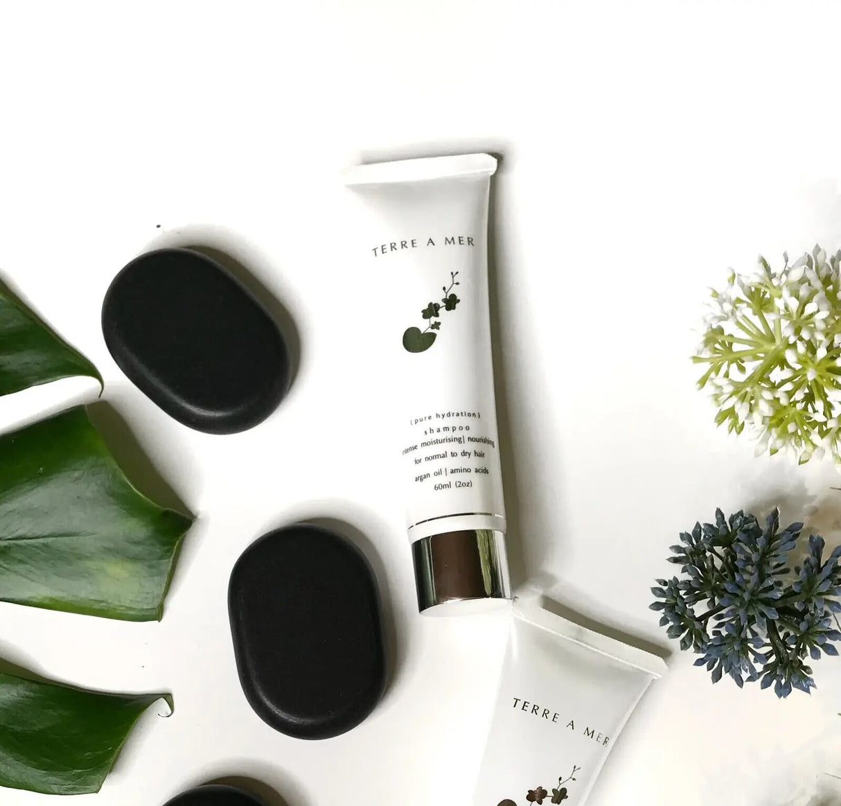 6pc Set Terre A Mer Pure Hydration Amino Acid/Argan Oil Shampoo & Conditioner - 60ml Travel Size