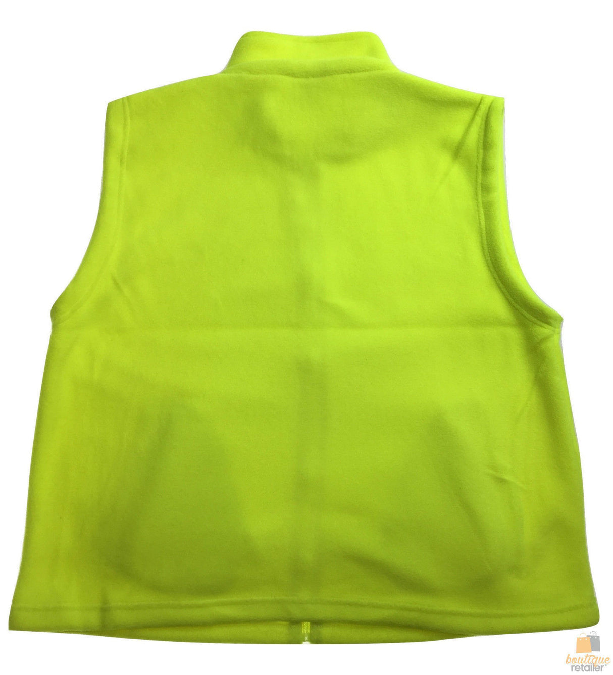 PLAIN HI VIS Polar Fleece Vest Full Zip Safety Workwear High Visibility Fleecy - Fluro Yellow - L