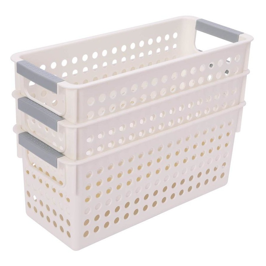36x Premium Plastic Storage Basket Bulk w/ Grip Handles 29*13.5*12.5cm