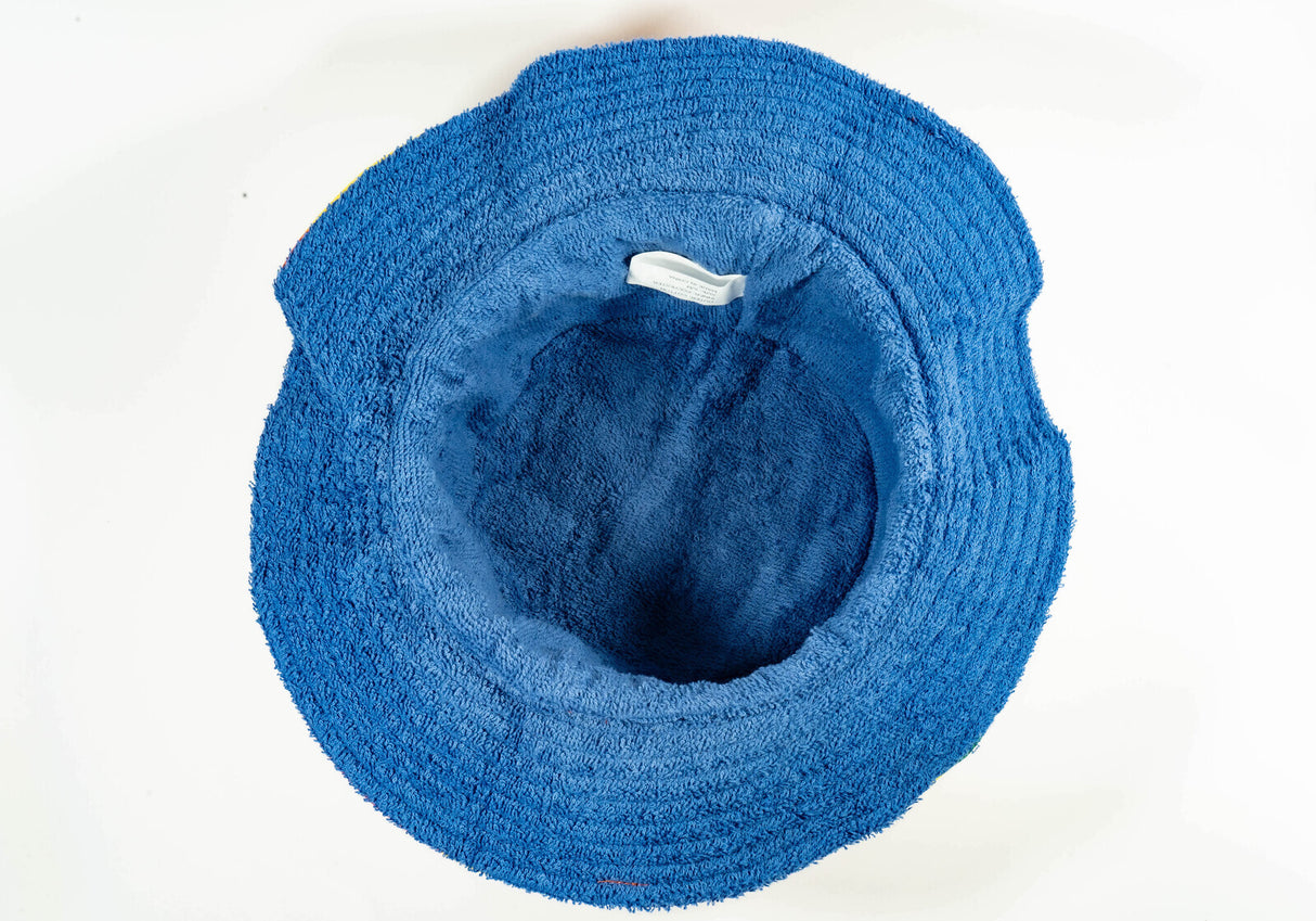 Rainbow Terry Towelling Bucket Hat Gay Lesbian Mardi Gras Party Cap LGBT - Reversible - Small (54cm)