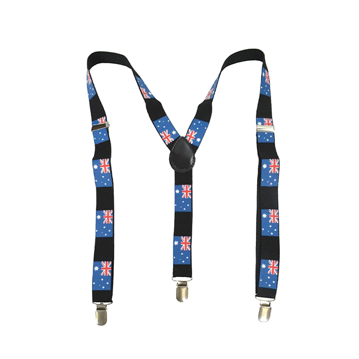 Customizable Elastic Suspenders with Australian Flag Design for Weddings and Formal Occasions
